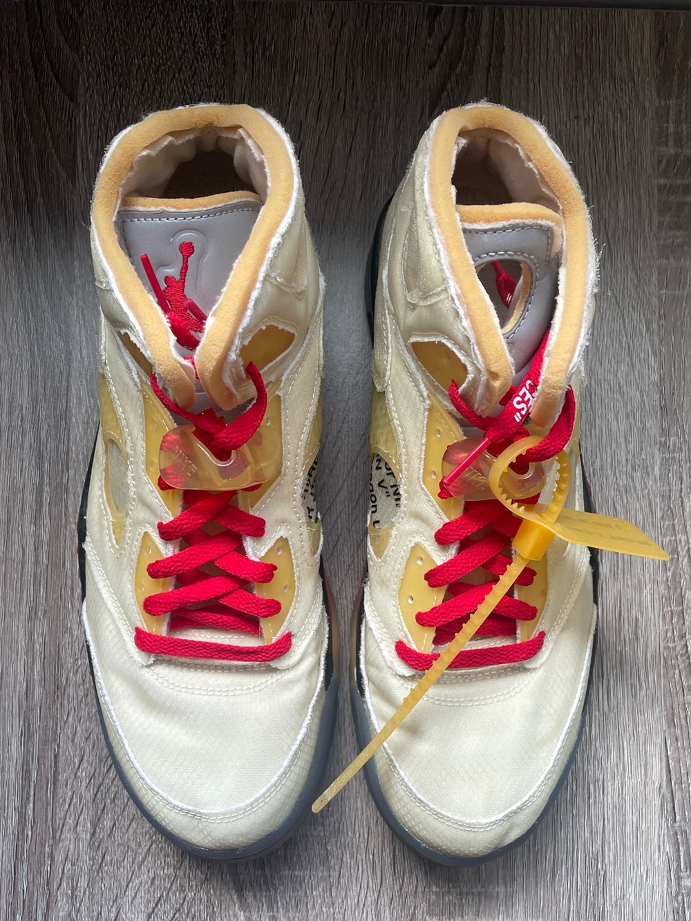 Nike Off-White x Air Jordan 5 Retro Sail – Size 11 (NO INSOLES)